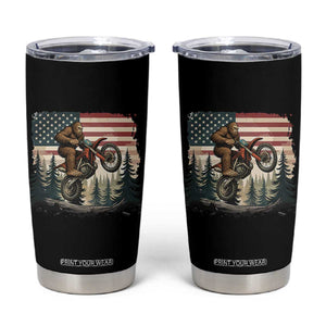 Bigfoot Dirt Bike Tumbler Cup Patriotic Sasquatch American Flag TS14 Black Print Your Wear