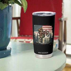 Bigfoot Dirt Bike Tumbler Cup Patriotic Sasquatch American Flag TS14 Print Your Wear