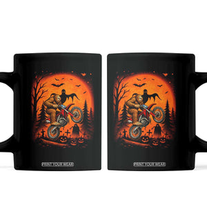 Bigfoot Dirt Bike Coffee Mug Sasquatch Halloween Creepy Biker TS14 Black Print Your Wear
