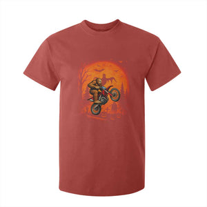 Bigfoot Dirt Bike T Shirt For Kid Sasquatch Halloween Creepy Biker TS14 Red Print Your Wear
