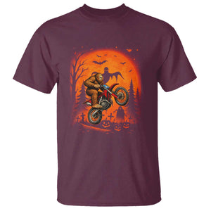 Bigfoot Dirt Bike T Shirt Sasquatch Halloween Creepy Biker TS14 Maroon Print Your Wear