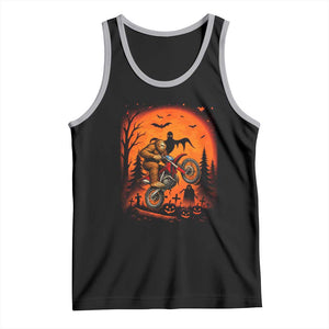Bigfoot Dirt Bike Tank Top Sasquatch Halloween Creepy Biker TS14 Black Athletic Heather Print Your Wear