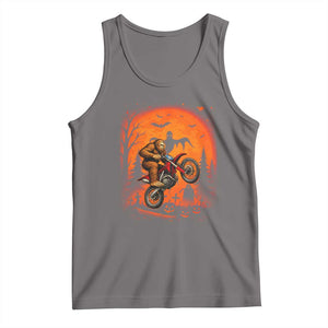 Bigfoot Dirt Bike Tank Top Sasquatch Halloween Creepy Biker TS14 Deep Heather Print Your Wear
