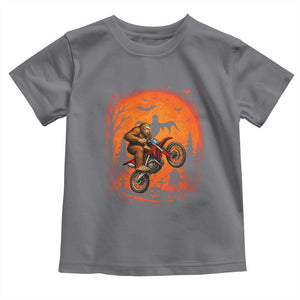 Bigfoot Dirt Bike Toddler T Shirt Sasquatch Halloween Creepy Biker TS14 Charcoal Print Your Wear