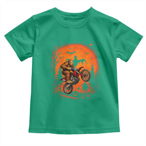 Bigfoot Dirt Bike Toddler T Shirt Sasquatch Halloween Creepy Biker TS14 Irish Green Print Your Wear