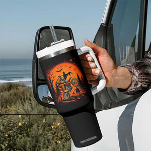 Bigfoot Dirt Bike Tumbler With Handle Sasquatch Halloween Creepy Biker TS14 Print Your Wear