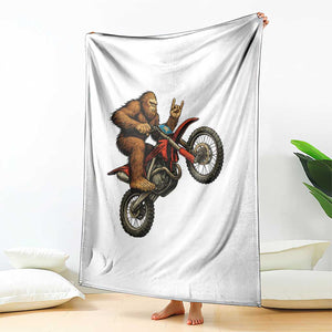 Bigfoot Dirt Bike Throw Blanket Motocross Sasquatch Rock On Hand TS14 Print Your Wear