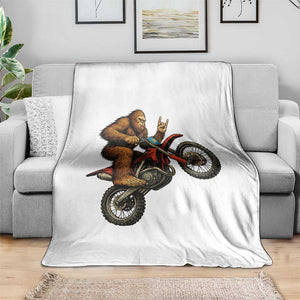Bigfoot Dirt Bike Throw Blanket Motocross Sasquatch Rock On Hand TS14 Print Your Wear