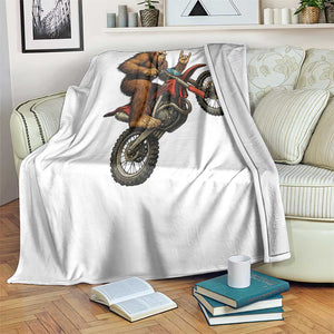 Bigfoot Dirt Bike Throw Blanket Motocross Sasquatch Rock On Hand TS14 Print Your Wear