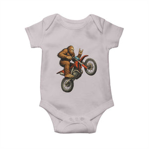 Bigfoot Dirt Bike Baby Onesie Motocross Sasquatch Rock On Hand TS14 Ice Gray Print Your Wear