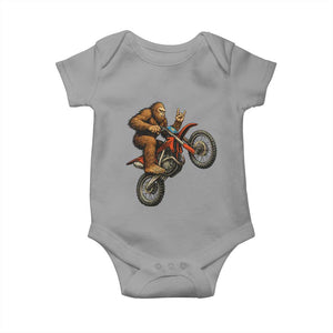 Bigfoot Dirt Bike Baby Onesie Motocross Sasquatch Rock On Hand TS14 Sport Gray Print Your Wear