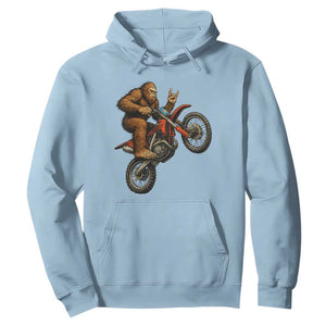 Bigfoot Dirt Bike Hoodie Motocross Sasquatch Rock On Hand TS14 Light Blue Print Your Wear