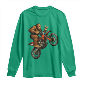 Bigfoot Dirt Bike Long Sleeve Shirt Motocross Sasquatch Rock On Hand TS14 Irish Green Print Your Wear