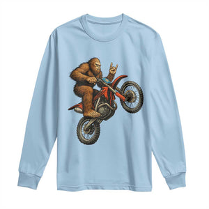 Bigfoot Dirt Bike Long Sleeve Shirt Motocross Sasquatch Rock On Hand TS14 Light Blue Print Your Wear