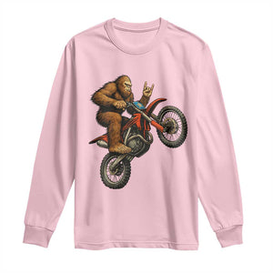 Bigfoot Dirt Bike Long Sleeve Shirt Motocross Sasquatch Rock On Hand TS14 Light Pink Print Your Wear