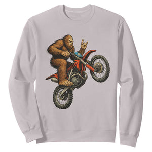 Bigfoot Dirt Bike Sweatshirt Motocross Sasquatch Rock On Hand TS14 Ice Gray Print Your Wear