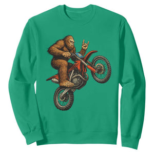 Bigfoot Dirt Bike Sweatshirt Motocross Sasquatch Rock On Hand TS14 Irish Green Print Your Wear
