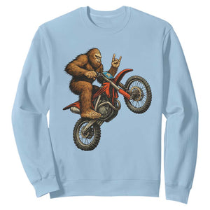 Bigfoot Dirt Bike Sweatshirt Motocross Sasquatch Rock On Hand TS14 Light Blue Print Your Wear