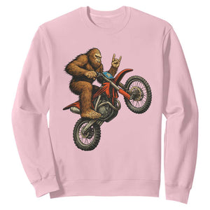 Bigfoot Dirt Bike Sweatshirt Motocross Sasquatch Rock On Hand TS14 Light Pink Print Your Wear