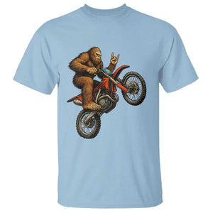 Bigfoot Dirt Bike T Shirt Motocross Sasquatch Rock On Hand TS14 Light Blue Print Your Wear