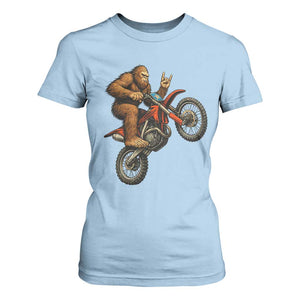 Bigfoot Dirt Bike T Shirt For Women Motocross Sasquatch Rock On Hand TS14 Light Blue Print Your Wear