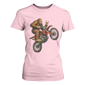 Bigfoot Dirt Bike T Shirt For Women Motocross Sasquatch Rock On Hand TS14 Light Pink Print Your Wear
