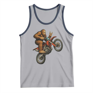 Bigfoot Dirt Bike Tank Top Motocross Sasquatch Rock On Hand TS14 Athletic Heather Navy Print Your Wear