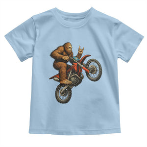 Bigfoot Dirt Bike Toddler T Shirt Motocross Sasquatch Rock On Hand TS14 Light Blue Print Your Wear