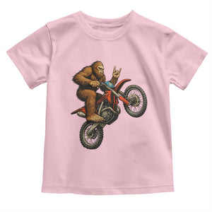 Bigfoot Dirt Bike Toddler T Shirt Motocross Sasquatch Rock On Hand TS14 Light Pink Print Your Wear