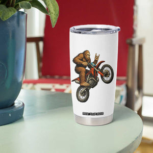 Bigfoot Dirt Bike Tumbler Cup Motocross Sasquatch Rock On Hand TS14 Print Your Wear
