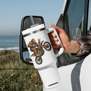 Bigfoot Dirt Bike Tumbler With Handle Motocross Sasquatch Rock On Hand TS14 Print Your Wear