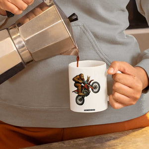 Bigfoot Dirt Bike Coffee Mug Motocross Sasquatch Rock On Hand TS14 Print Your Wear