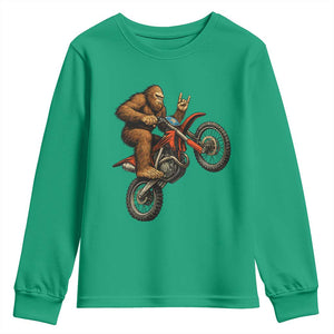 Bigfoot Dirt Bike Youth Sweatshirt Motocross Sasquatch Rock On Hand TS14 Irish Green Print Your Wear