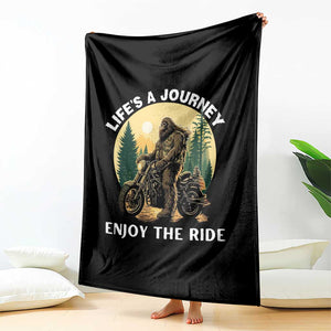 Motorcycle Bigfoot Sasquatch Throw Blanket Life Is A Journey Enjoy The Ride TS14 Print Your Wear