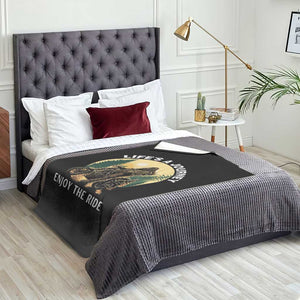 Motorcycle Bigfoot Sasquatch Throw Blanket Life Is A Journey Enjoy The Ride TS14 Print Your Wear