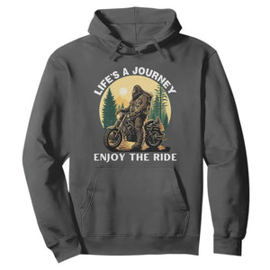 Motorcycle Bigfoot Sasquatch Hoodie Life Is A Journey Enjoy The Ride TS14 Dark Heather Print Your Wear