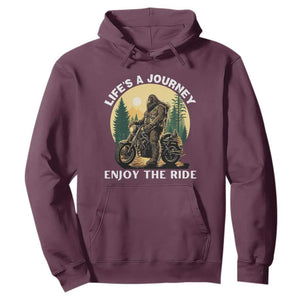 Motorcycle Bigfoot Sasquatch Hoodie Life Is A Journey Enjoy The Ride TS14 Maroon Print Your Wear