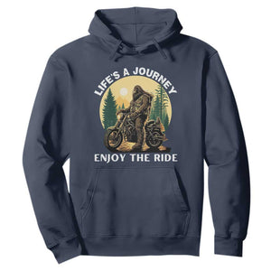 Motorcycle Bigfoot Sasquatch Hoodie Life Is A Journey Enjoy The Ride TS14 Navy Print Your Wear