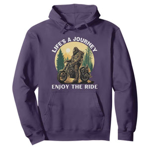 Motorcycle Bigfoot Sasquatch Hoodie Life Is A Journey Enjoy The Ride TS14 Purple Print Your Wear