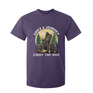 Motorcycle Bigfoot Sasquatch T Shirt For Kid Life Is A Journey Enjoy The Ride TS14 Purple Print Your Wear