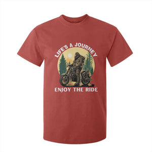 Motorcycle Bigfoot Sasquatch T Shirt For Kid Life Is A Journey Enjoy The Ride TS14 Red Print Your Wear