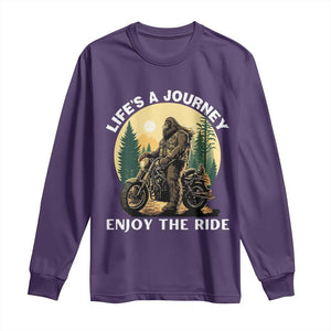 Motorcycle Bigfoot Sasquatch Long Sleeve Shirt Life Is A Journey Enjoy The Ride TS14 Purple Print Your Wear