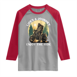 Motorcycle Bigfoot Sasquatch Raglan Shirt Life Is A Journey Enjoy The Ride TS14 Sport Gray Red Print Your Wear