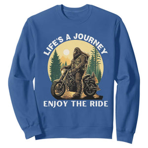 Motorcycle Bigfoot Sasquatch Sweatshirt Life Is A Journey Enjoy The Ride TS14 Royal Blue Print Your Wear