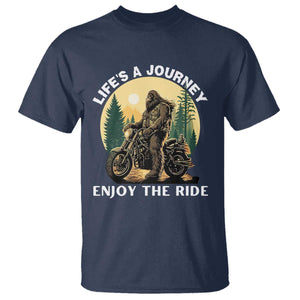 Motorcycle Bigfoot Sasquatch T Shirt Life Is A Journey Enjoy The Ride TS14 Navy Print Your Wear