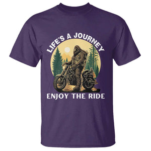 Motorcycle Bigfoot Sasquatch T Shirt Life Is A Journey Enjoy The Ride TS14 Purple Print Your Wear