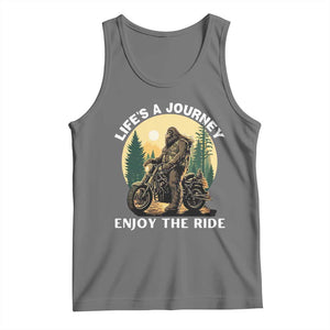 Motorcycle Bigfoot Sasquatch Tank Top Life Is A Journey Enjoy The Ride TS14 Black Heather Print Your Wear