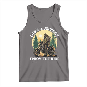 Motorcycle Bigfoot Sasquatch Tank Top Life Is A Journey Enjoy The Ride TS14 Deep Heather Print Your Wear