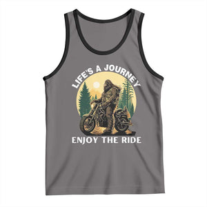 Motorcycle Bigfoot Sasquatch Tank Top Life Is A Journey Enjoy The Ride TS14 Deep Heather Black Print Your Wear