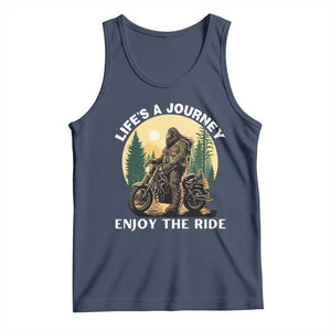 Motorcycle Bigfoot Sasquatch Tank Top Life Is A Journey Enjoy The Ride TS14 Navy Print Your Wear